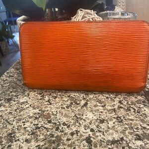 Authentic Louis Vuitton Orange Epi Wallet